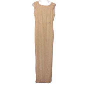 Adrianna Papell  White Lace Floral Sleeveless Maxi Dress Women's Size 12